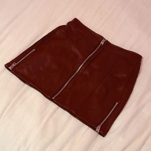Express Faux Leather Mini Skirt | Size: 00 | Dark Burgundy/Wine Color 🍷